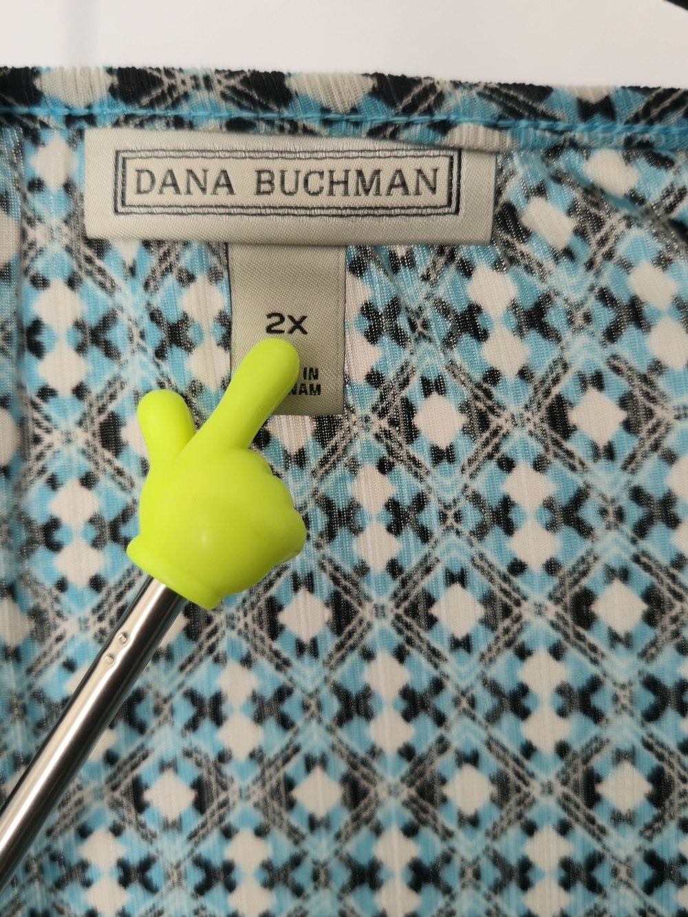 Dana Buchman Women's Blue Patterned Blouse - 2X